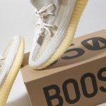 Vertical Boost - Pair of White Sneakers on Carton Box