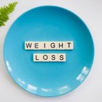 Weight Loss - blue and white i love you round plate