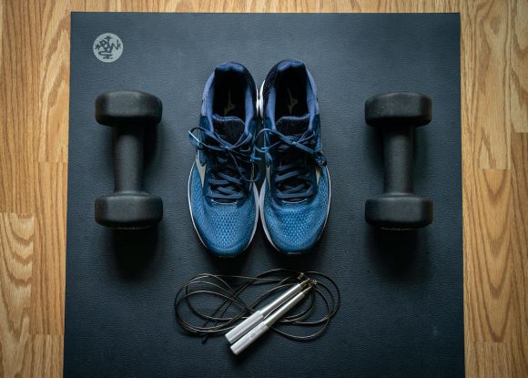 Home Gym - blue and black nike athletic shoes